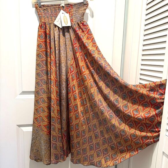 NWT Dolma wide leg flowy silk palazzo pants, one size - Picture 2 of 4